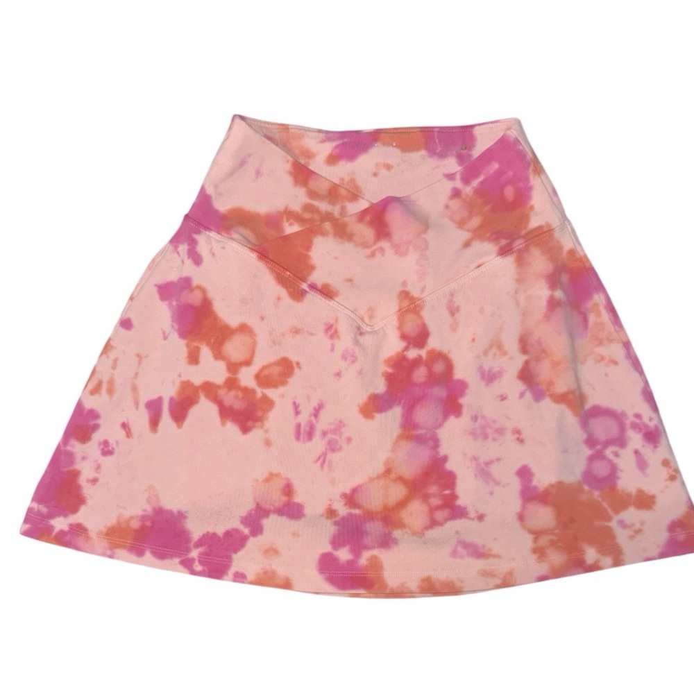 NWT PINK Victoria's Secret High Waist V Crossover Skort Peach Pink‎ Tie Dye